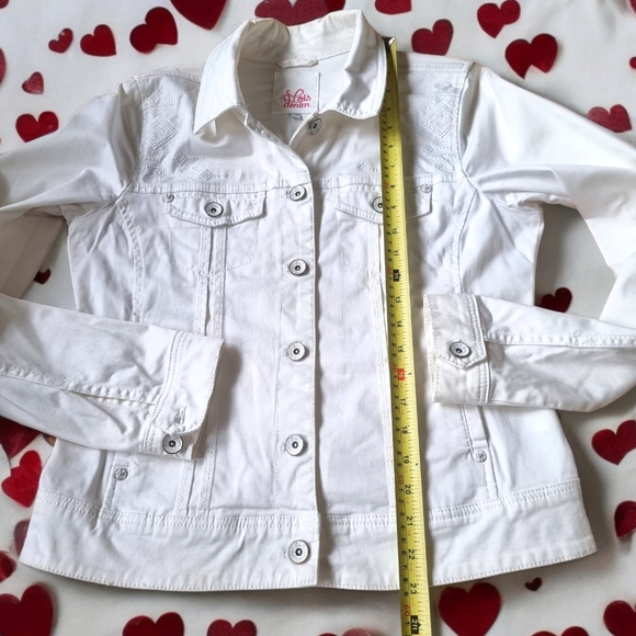 Lois Denim~ White Embroidered Jean Jacket - Picture 10 of 10